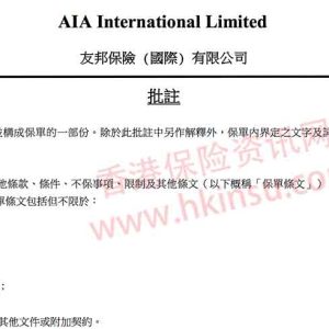 香港友邦保险（AIA）充裕未来美元储蓄计划条款下载