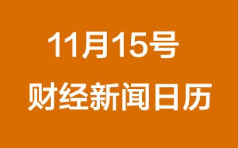财经日历每日财经新闻早知道（11/15/2018）