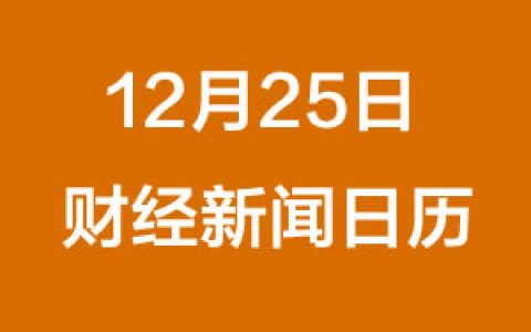 财经日历每日财经新闻早知道（12/25/2018）