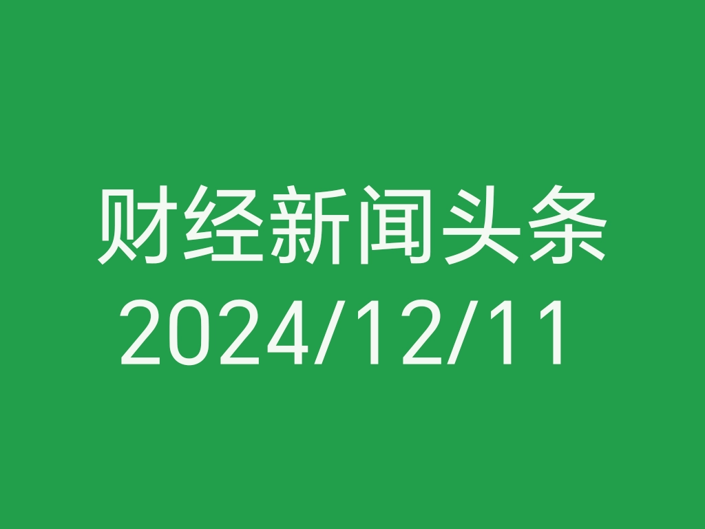 每日财经新闻头条（2024/12/11）